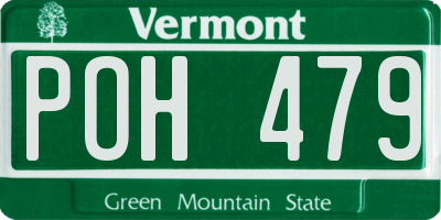 VT license plate POH479
