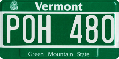 VT license plate POH480