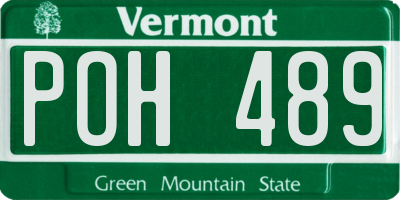VT license plate POH489