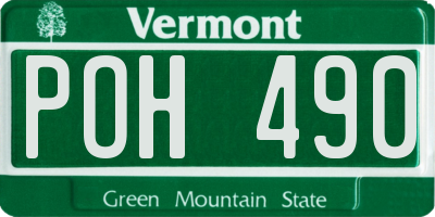 VT license plate POH490