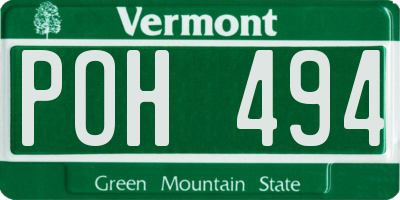 VT license plate POH494