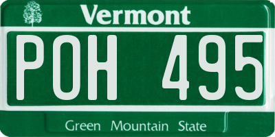 VT license plate POH495