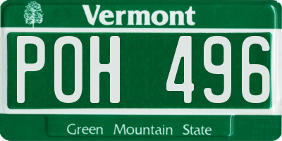 VT license plate POH496