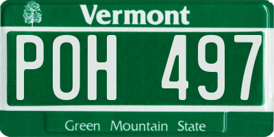 VT license plate POH497