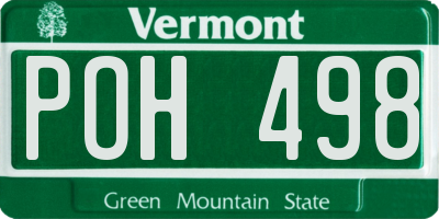 VT license plate POH498