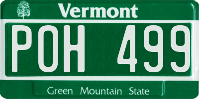 VT license plate POH499