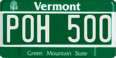VT license plate POH500