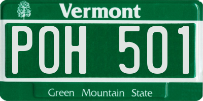 VT license plate POH501