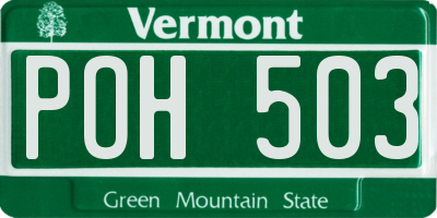 VT license plate POH503