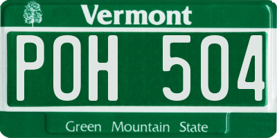 VT license plate POH504
