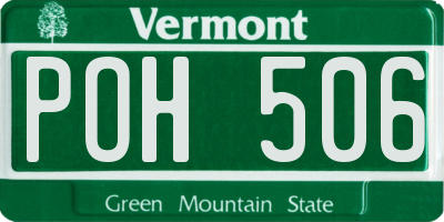 VT license plate POH506
