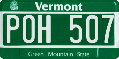 VT license plate POH507