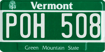 VT license plate POH508