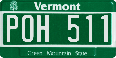 VT license plate POH511