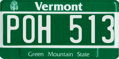 VT license plate POH513