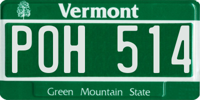 VT license plate POH514