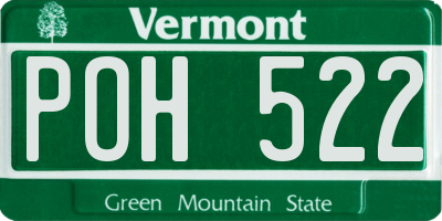 VT license plate POH522