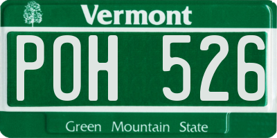 VT license plate POH526