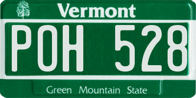 VT license plate POH528