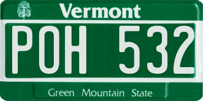 VT license plate POH532