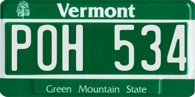 VT license plate POH534