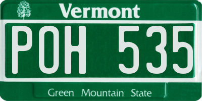 VT license plate POH535
