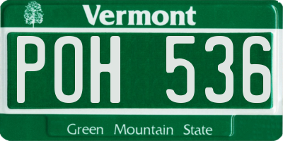 VT license plate POH536