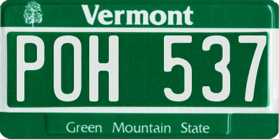 VT license plate POH537