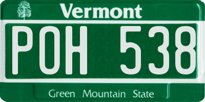 VT license plate POH538
