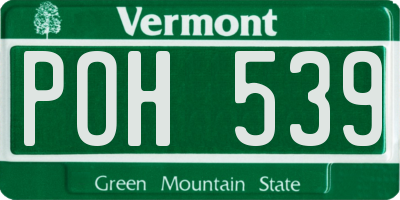 VT license plate POH539