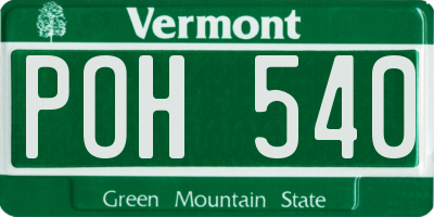 VT license plate POH540