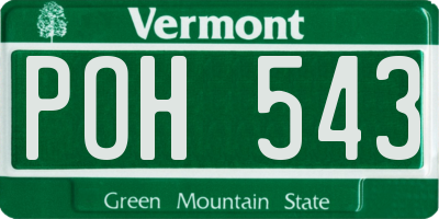 VT license plate POH543