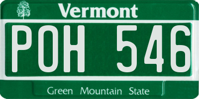 VT license plate POH546
