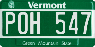 VT license plate POH547