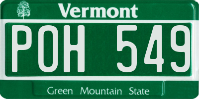 VT license plate POH549