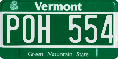 VT license plate POH554