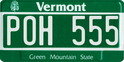 VT license plate POH555