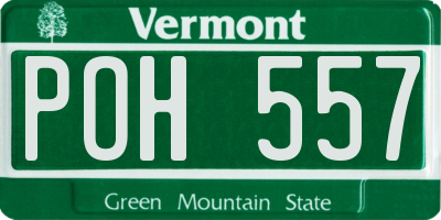 VT license plate POH557