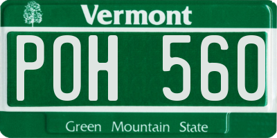 VT license plate POH560