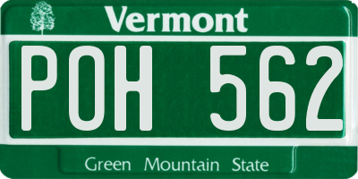 VT license plate POH562