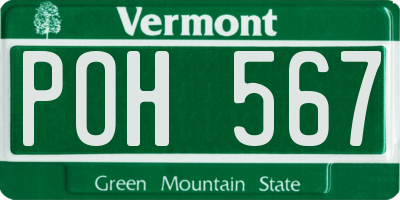 VT license plate POH567