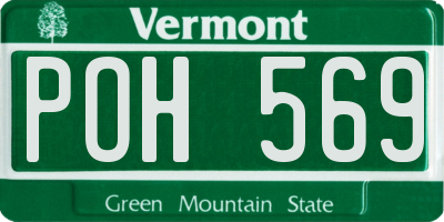 VT license plate POH569