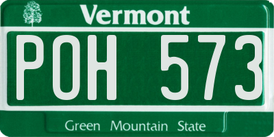 VT license plate POH573