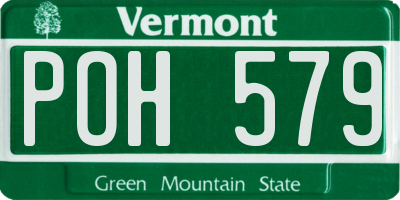 VT license plate POH579