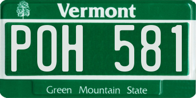 VT license plate POH581