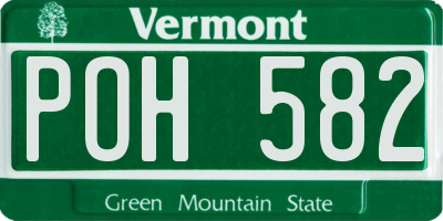 VT license plate POH582