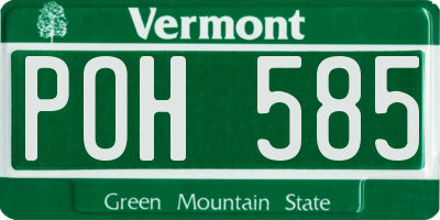 VT license plate POH585