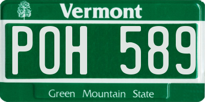 VT license plate POH589