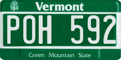 VT license plate POH592