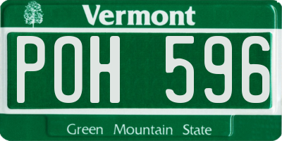 VT license plate POH596